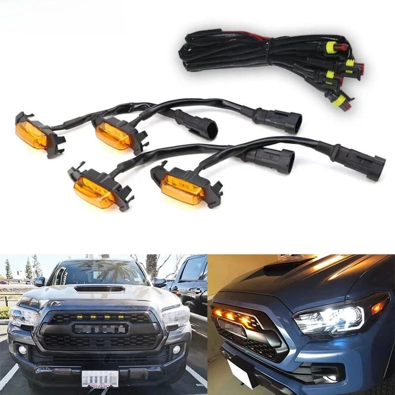 IJDM-Éclairage de calandre avant de voiture avec lumière LED, style Raptor, lampe pour Toyota Keepoma avec TRD Pro Grill uniquement DRL, 2016-Up