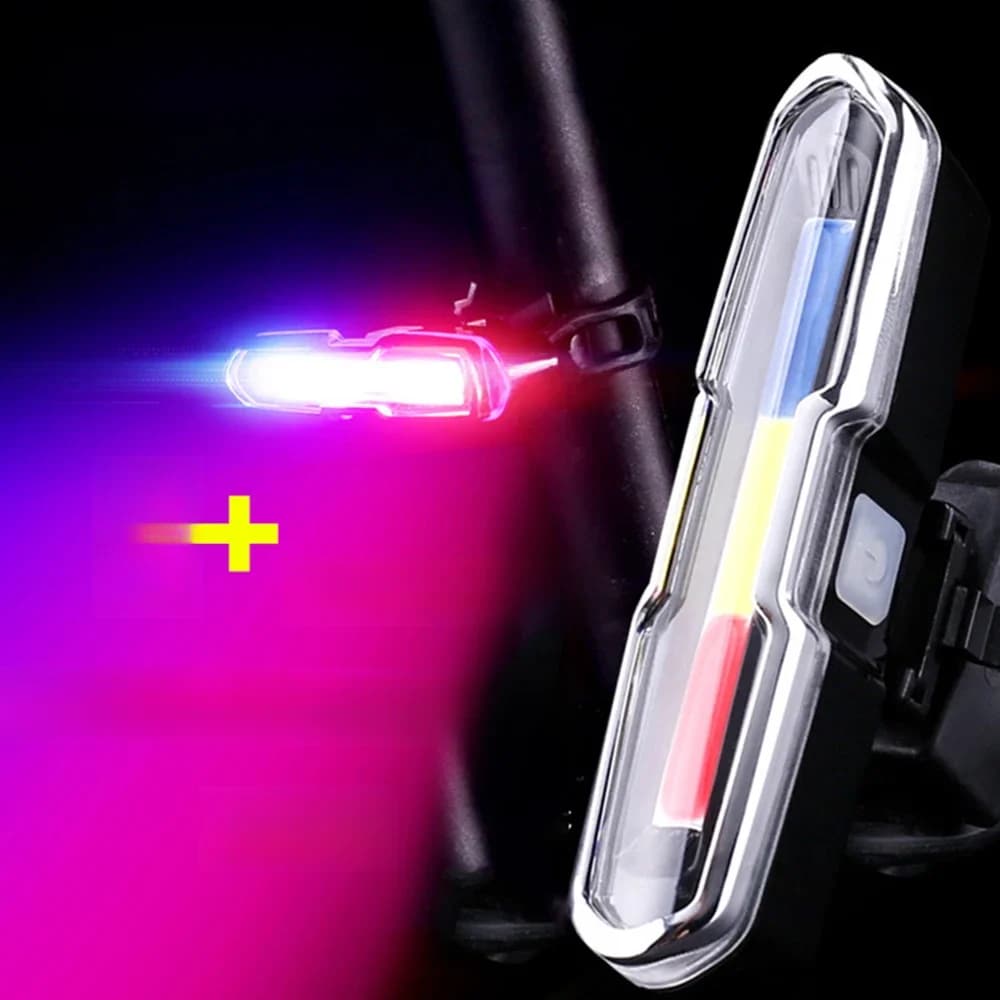 Lampe LED USB pour casque de vélo, lampe de poche arrière pour la course à pied et le cyclisme, 3 documents, 5 modes, lampe de sauna, 110 lumens