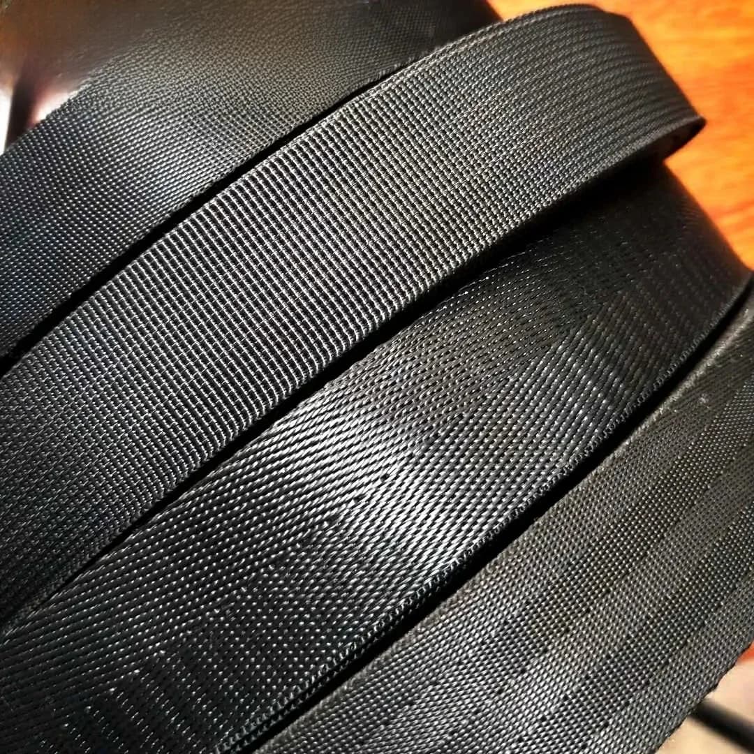 Meetee-Sangle de sac en nylon noir, ruban de ceinture, matériel de couture de vêtement bricolage, 5m, 20mm, 25mm, 32mm, 38mm
