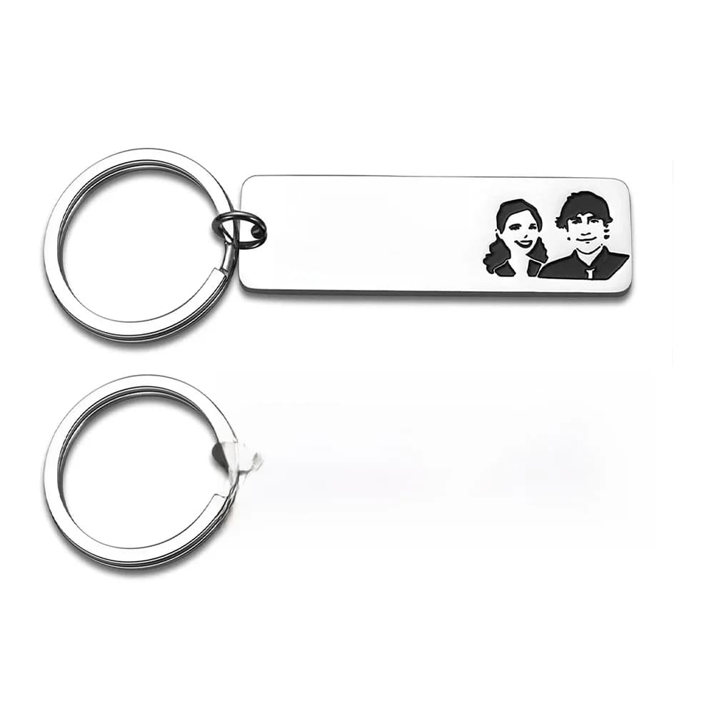 Porte-clés Jim Pam pour couple, cadeaux de bureau, émission de télévision, Noël, anniversaire, fiançailles