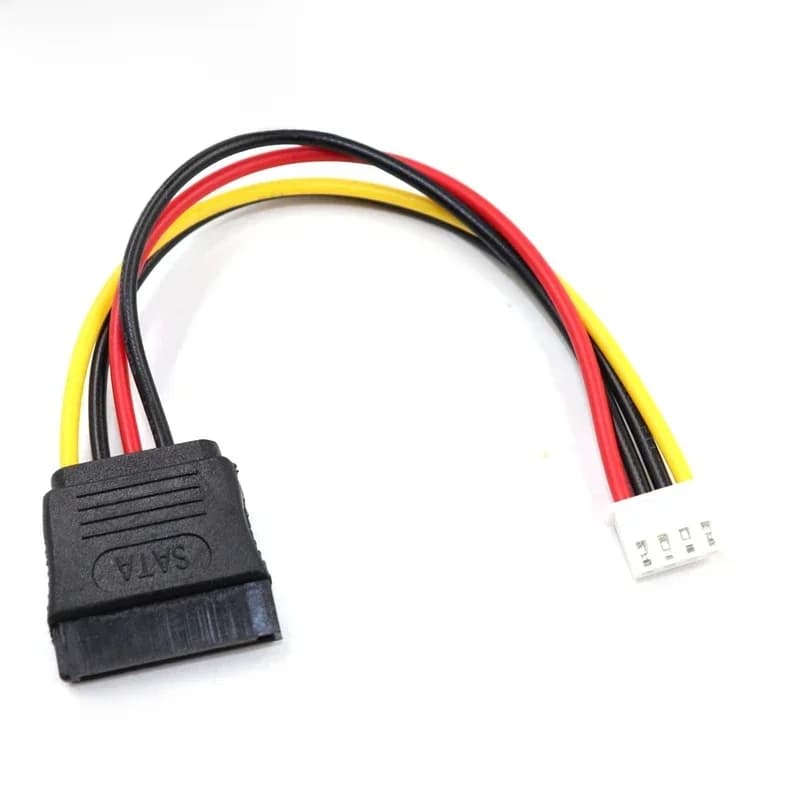 Adaptateur convertisseur ITX FDD disquette 4 broches femelle XH 2,54 mm vers 15 broches SATA femelle, câble d'alimentation pour carte mère, fil 18 AWG
