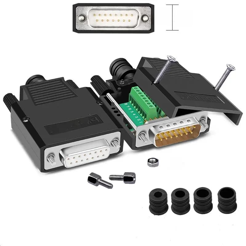 Connecteur DB15 femelle/mâle D-SUB 15 broches installout carte adaptateur Terminal adaptateur conseil tech 15 broche connecteur prise avec étui