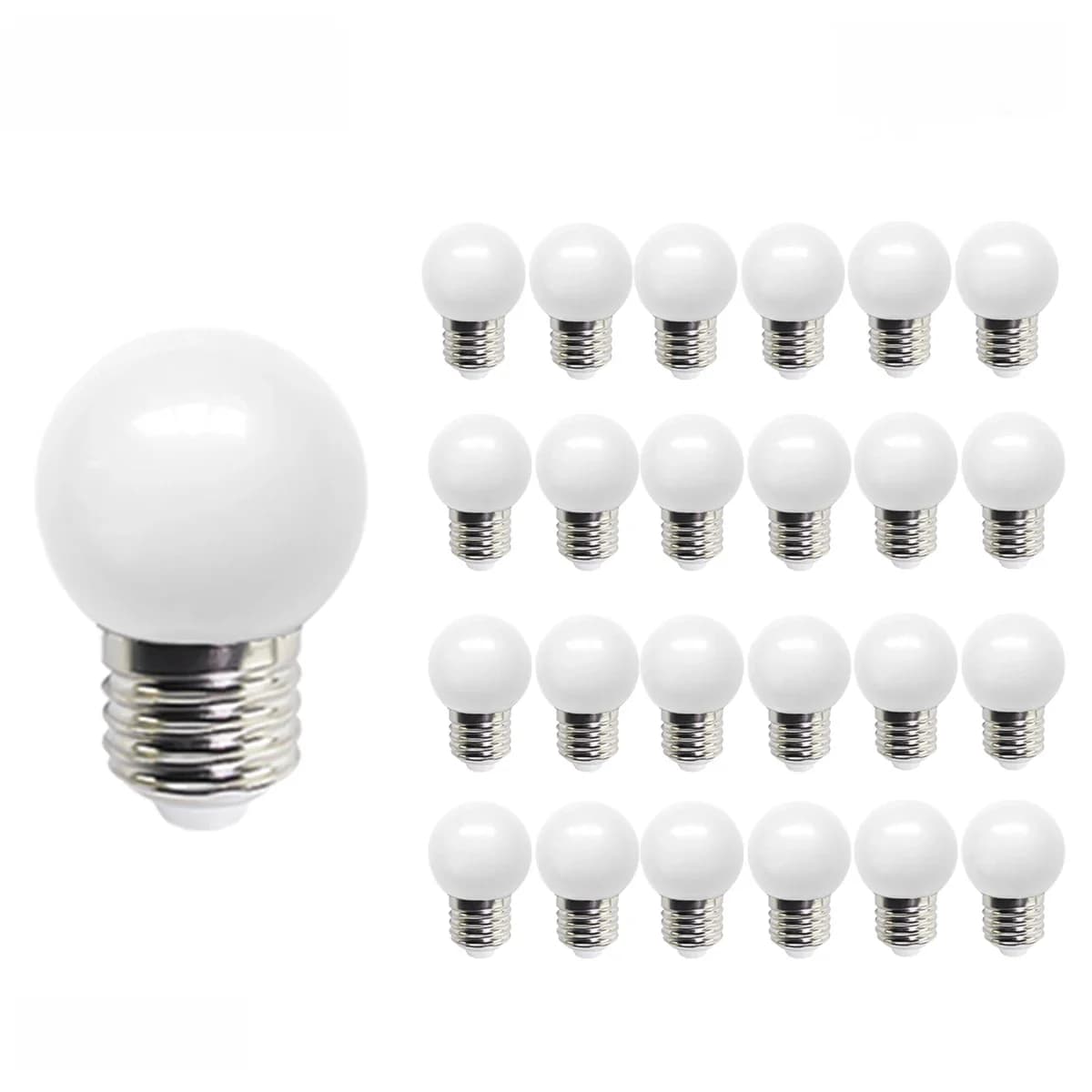 GANRILAND-Mini ampoules G45 en plastique, 1W, 220V, lumière blanche chaude, 2700K, décoration de Noël, jardin extérieur