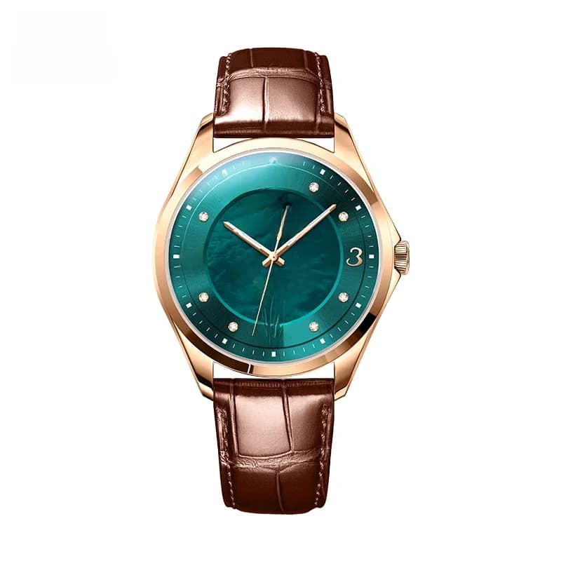 Corrected Inni-Montre mécanique automatique pour femme, montre de luxe, cadran vert, marque supérieure, mode féminine