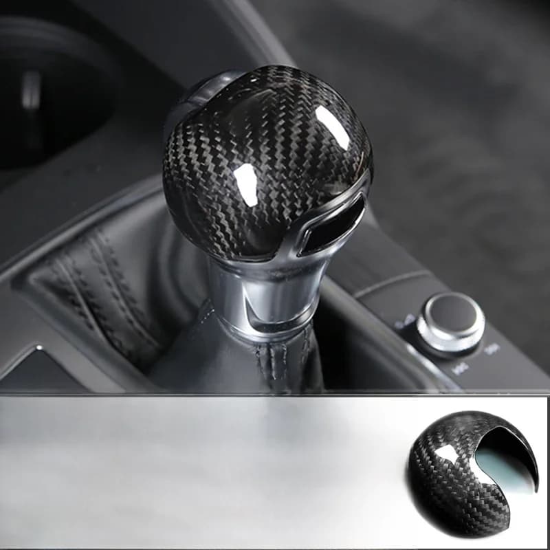 Autocollant de couverture de cadre de poignée de changement de vitesse, pour Audi A3 S3, en Fiber de carbone, couvercle de tête de pommeau de levier de vitesse adapté à audi a3 8v s3, accessoires de