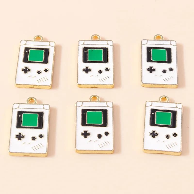 Breloques pour Console de jeu en émail, 13x24mm, 10 pièces, pour la fabrication de bijoux, Design mignon, breloques pour filles, colliers, pendentifs, Bracelets, accessoires