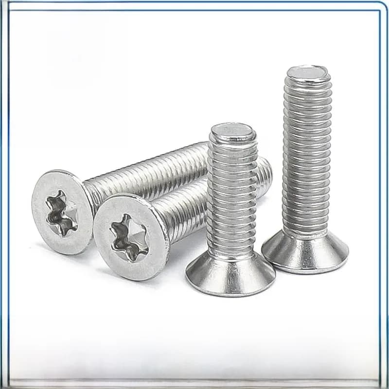 1/50 pièces M1.4 M1.6 M2 M2.5 M3 M4 M5 M6 M8 M10 M12 304 A2-70 acier inoxydable GB2673 Six lobes Torx plat tête fraisée vis boulon