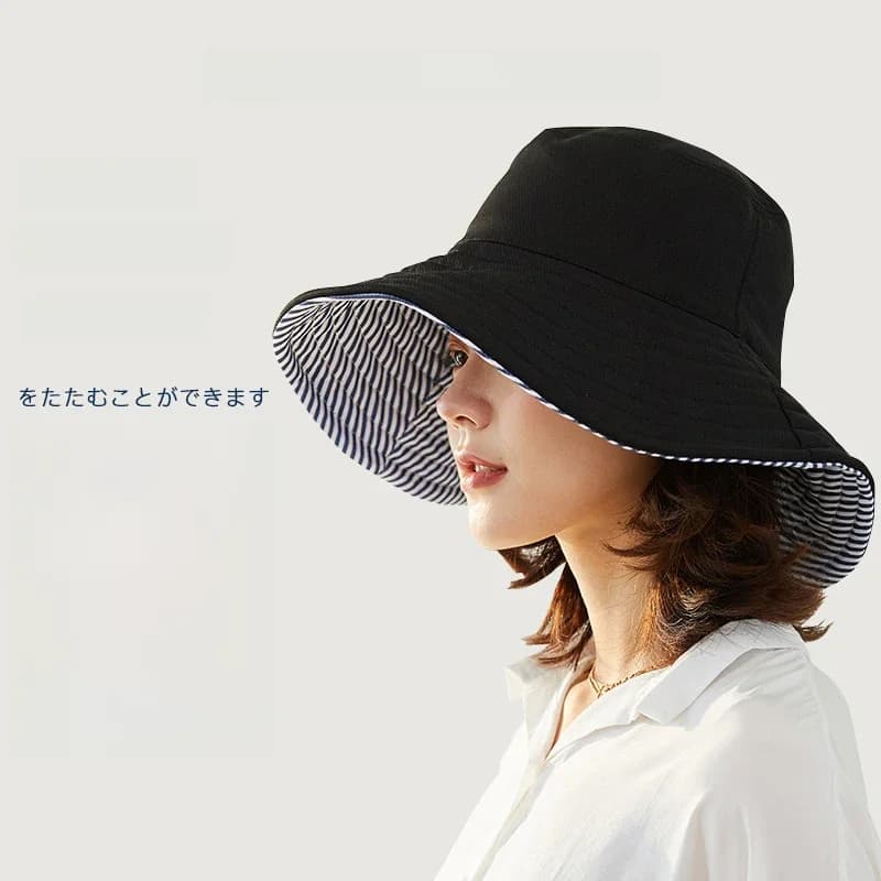 Chapeau Bob K174 Réversible pour Femme, Chapeau Panama Sombrero Anti-UV d'Été, Visière Solaire, Protection Solaire