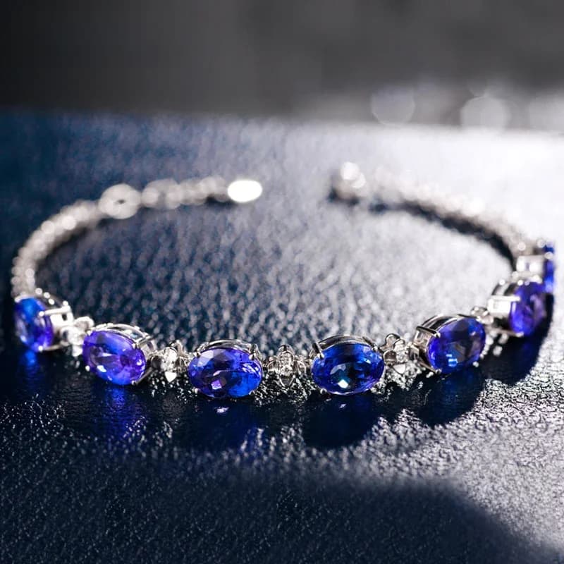 ZDADAN – Bracelet en argent Sterling 925 avec saphir pour femmes, chaîne à la mode, bijoux de mariage, cadeau
