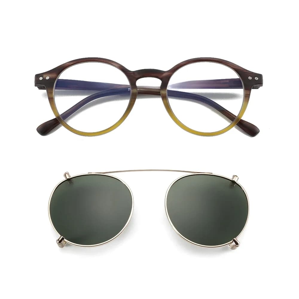 Lunettes de style steampunk ZENOTTIC (lunettes anti-lumière bleue) + clips de verres (clips de lunettes de soleil polarisées) pour femmes et hommes 2026