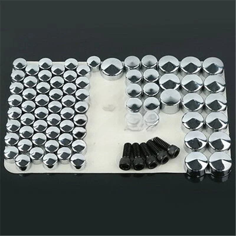 Bouchons de Boulon Moto Set pour Harley Touring Electra foetal de Road King Road foetal de FLT-FLH Modèles 2007-2013 12 chrome/noir