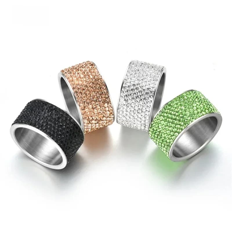 Bten – bague de fiançailles et de mariage en acier inoxydable pour femme, bijou coloré, romantique, grande fête