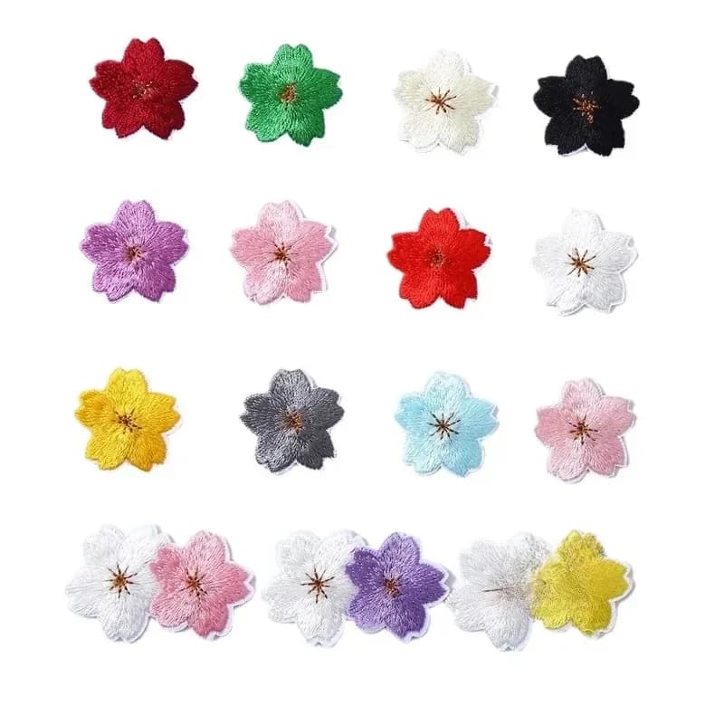 Patch brodé de petites cerises Sakura, 200 pièces/lot, rose, gris, blanc, sous-vêtements, chemise, sac, vêtements, décoration artisanale