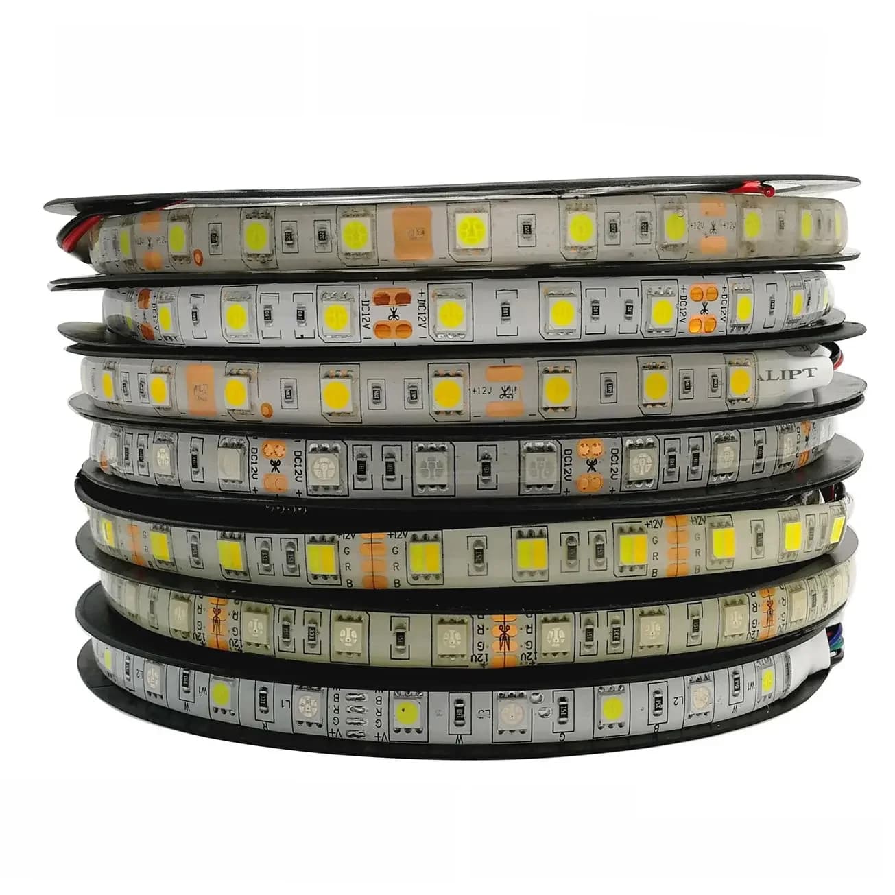 Bande LED SMD 5050, 5m, 12V, 24V, 60 diodes/m, éclairage de décoration Flexible, IP20 IP65, étanche, RGB RGBW RGB CCT, blanc chaud