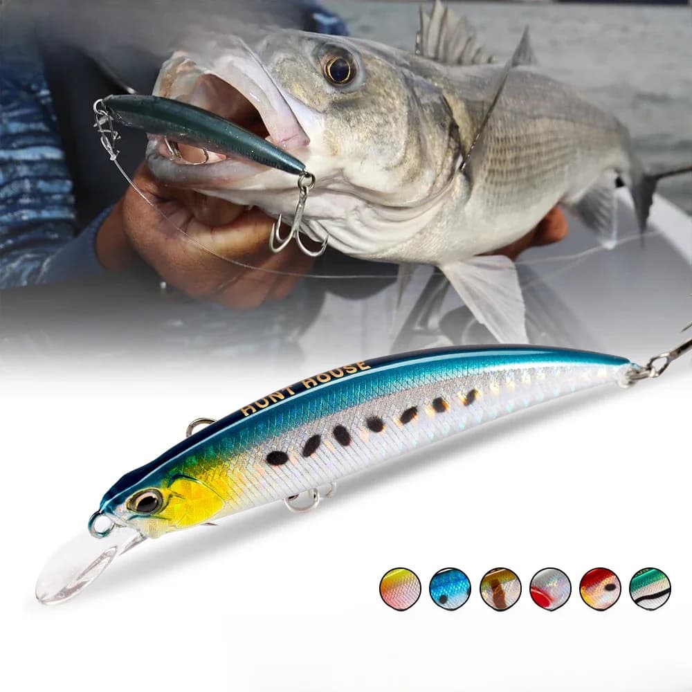 Hunthouse Spearfead Ryuki Minnow leurre 60mm/7g 80mm/13g 95mm/16g Wobbler coulant longue coulée Trou perche basse pêche appât dur