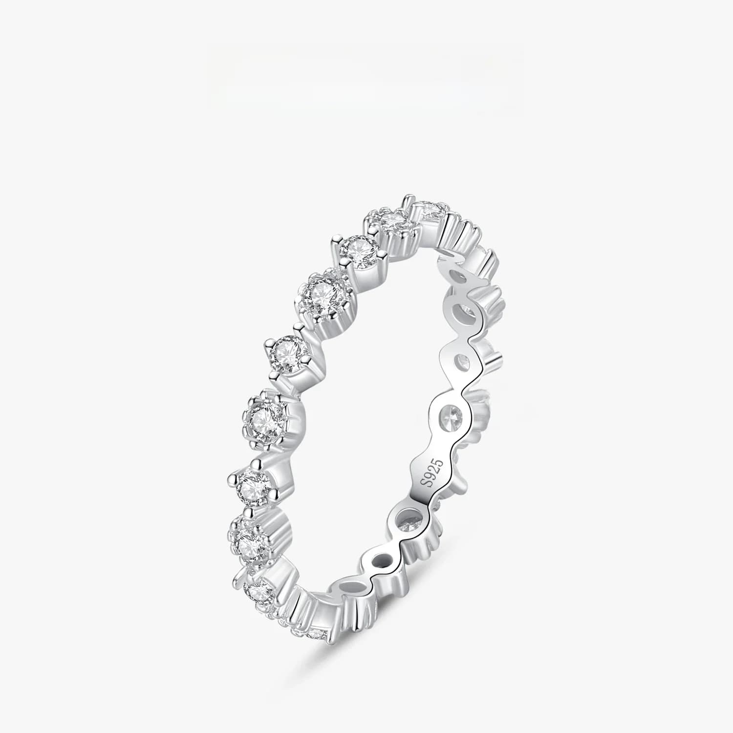 Ailmay – Bague Simple empilable en Zircon transparent pour femmes, bijoux fins minimalistes, nouveau Style, 2021