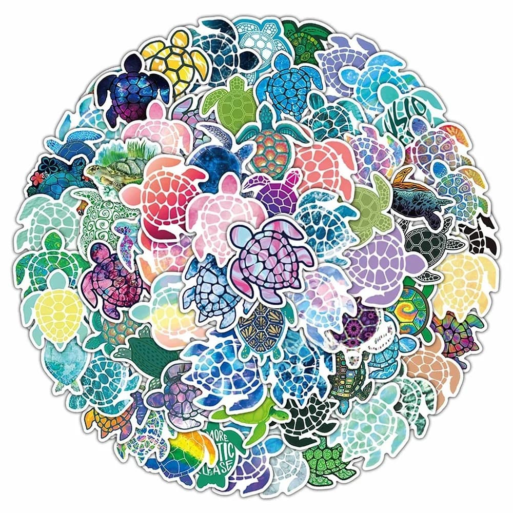 10/30/50pcs tortue de mer Graffiti autocollants imperméable à l'eau planche à roulettes bagages réfrigérateur téléphone ordinateur portable guitare moto enfants autocollants jouets