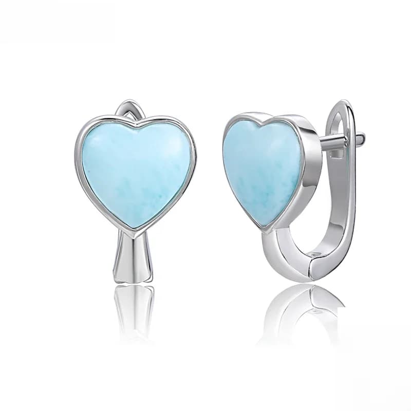 Boucles d'oreilles en argent regardé 2021 pour femme, charme d'amour géométrique, bijoux classiques, larimar, fierté naturelle, mode simple, cadeau, 925
