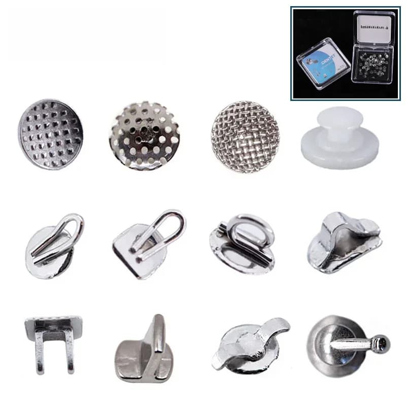 Dentst 50 pièces orthodontie dentaire liaison directe oeillet céramique bouton lingual langue dompteur morsure ouvre-crochet de Traction crochet à sertir