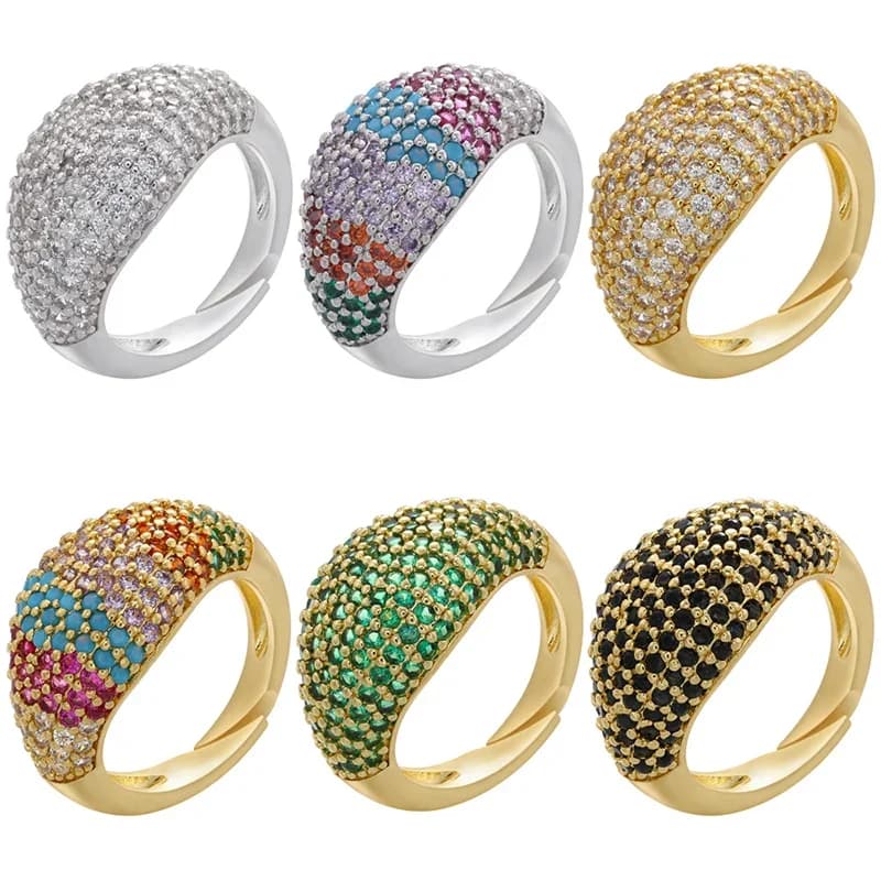ZHUKOU – bague créative couleur or pour femmes, arc-en-ciel, bijoux à la mode, vente en gros, VJ77, nouvelle collection 2021