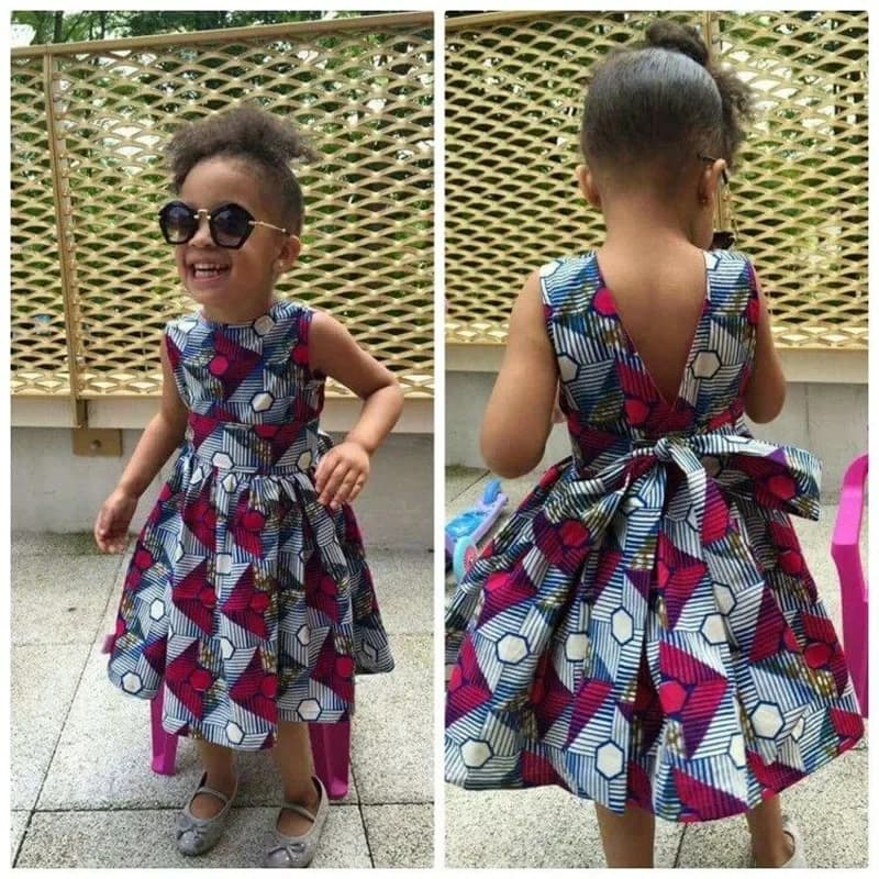 Robe africaine pour enfants, mode africaine, col en v, sans manches, Polyester imprimé, robes africaines pour enfants, nouvelle collection été 2021