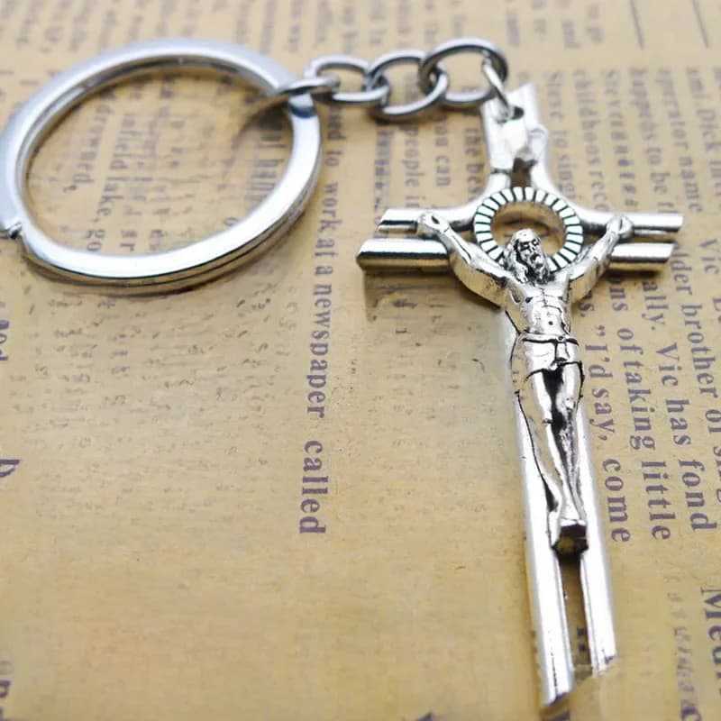 Clé de croix de Jésus pour hommes et femmes, porte-clés de voiture, breloque de sac, accessoire de bijoux, religion JOChristian, cadeau de mode, 2020