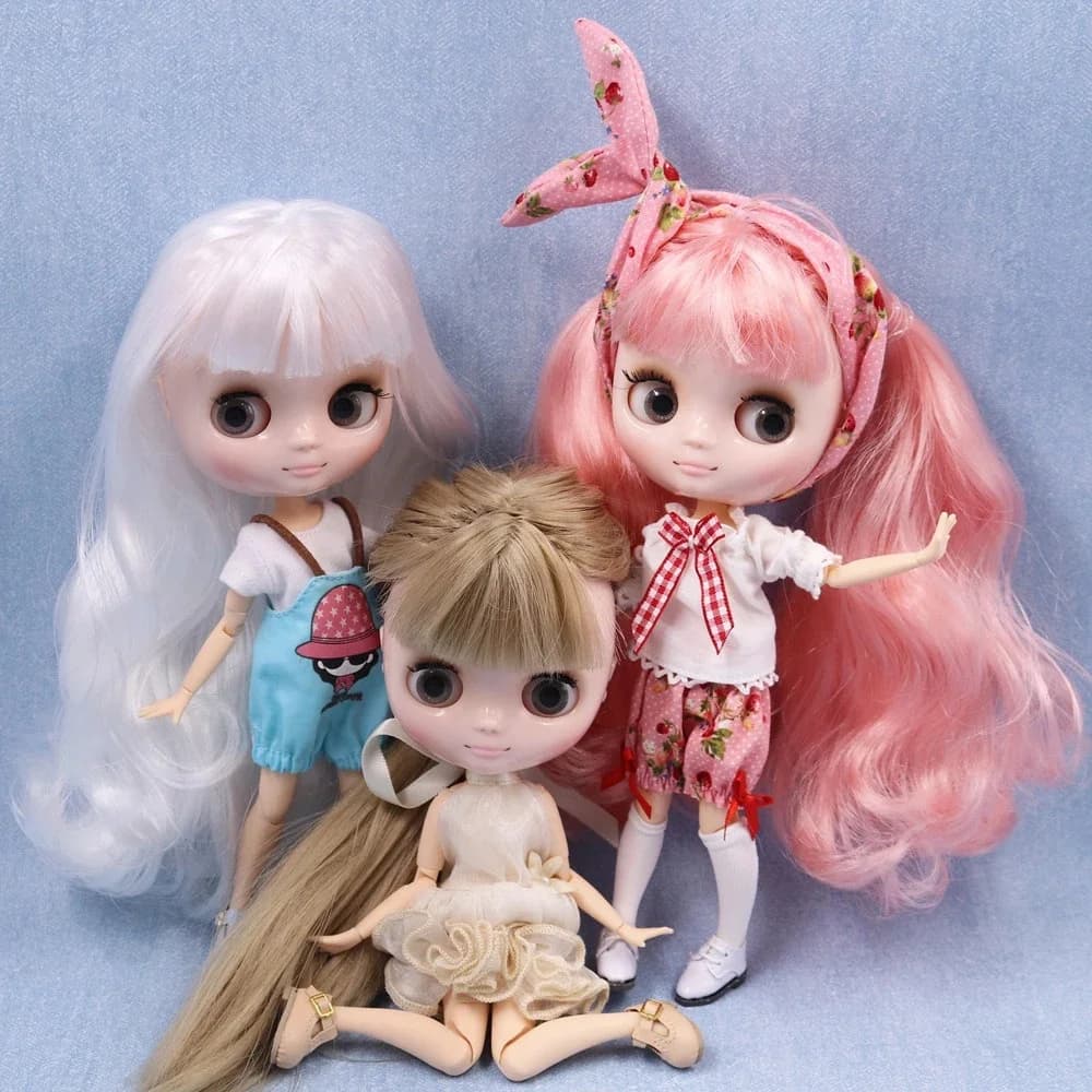Poupée ICY DBS Middie Blyth, cheveux raides et bouclés, visage brillant, corps articulé, 1/8 BJD, fille animée