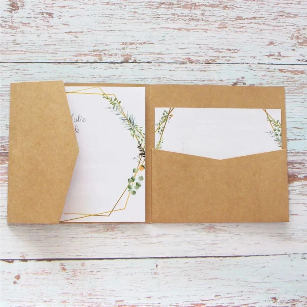 Invitations de mariage personnalisées, Invitations crédibles, Impression de texte personnalisée, Papier artisanal perlé, Multicolore