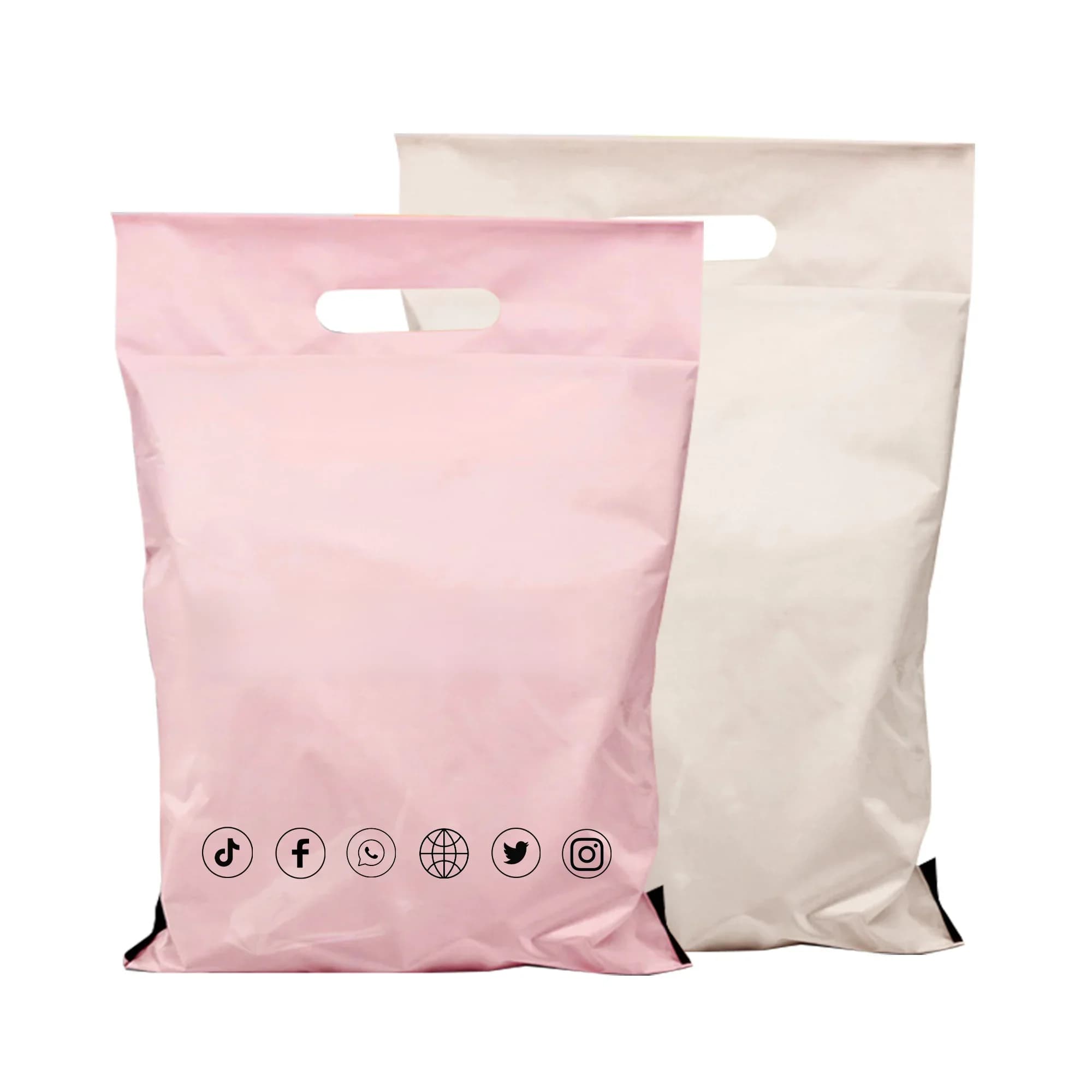 Sacs de Rangement Adhésifs Auto-scellants à Poignée Personnalisée, Enveloppe en Plastique XR, Petits Sacs d'Expédition Postale, Logo de Marque Personnalisé, 50 Pièces