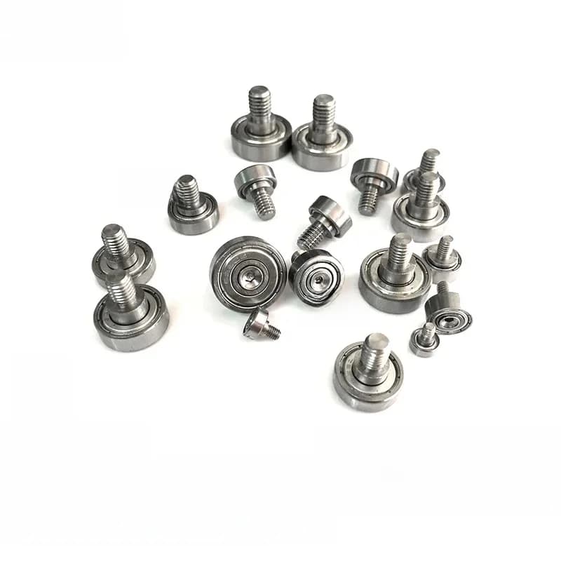 10 pièces 608/626/625/624/684/683 Filetage extérieur Roulement, M6 Vis En Acier Inoxydable, Roulement de l'arbre de Roulement Roue NTBG22-8 NTSBG16-5