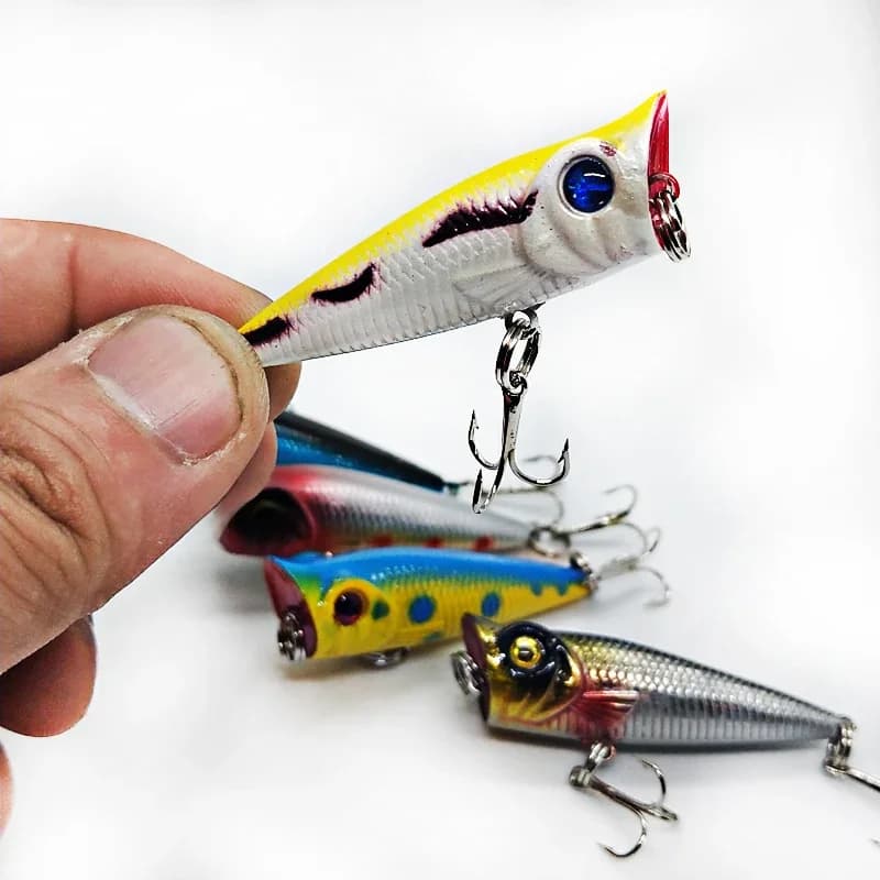 POETRYYI-Mini leurre rigide Popper en plastique, appât Élde type poisson nageur idéal pour la pêche en surface, jerkbait, 50mm, 5g