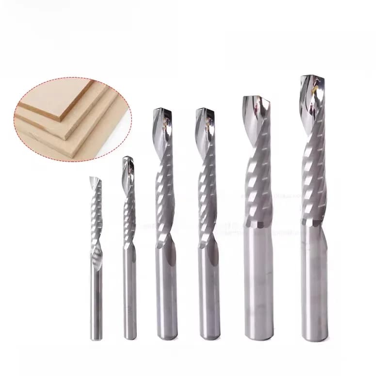 Startnow 10 pièces/lot fraise MDF acier au tungstène CNC routeur gravure peu une cannelure spirale fraise en bout PVC outil de coupe en plastique