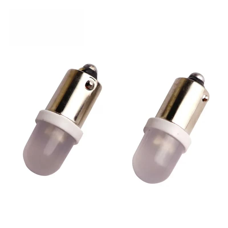 100X AC non polaire DC 6V 6.3V BA9S T4W # 44 # 47 cales de base LED F10 avec lentille givrée, Machine de jeu de flipper sans polarité, blanc et bleu