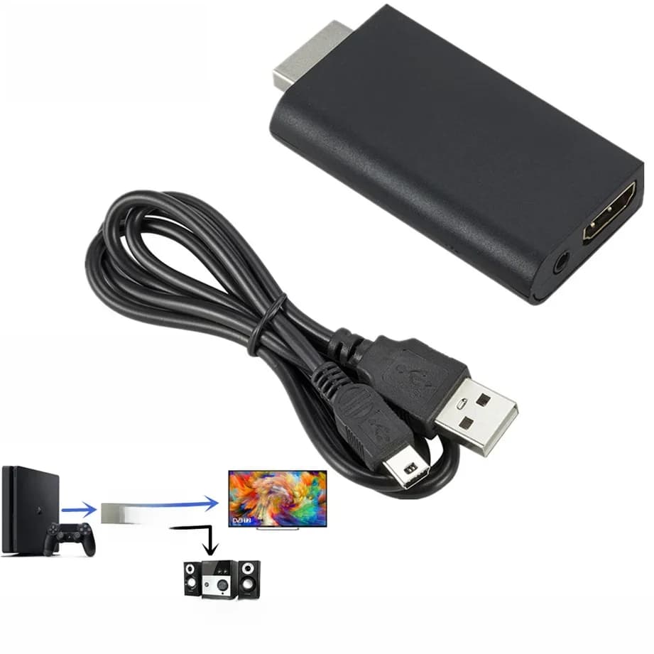 Convertisseur Audio-vidéo 480i/480p/576i, Compatible PS2 vers HDMI, avec sortie Audio 3.5mm, prend en charge tous les Modes d'affichage PS2 vers HDMI
