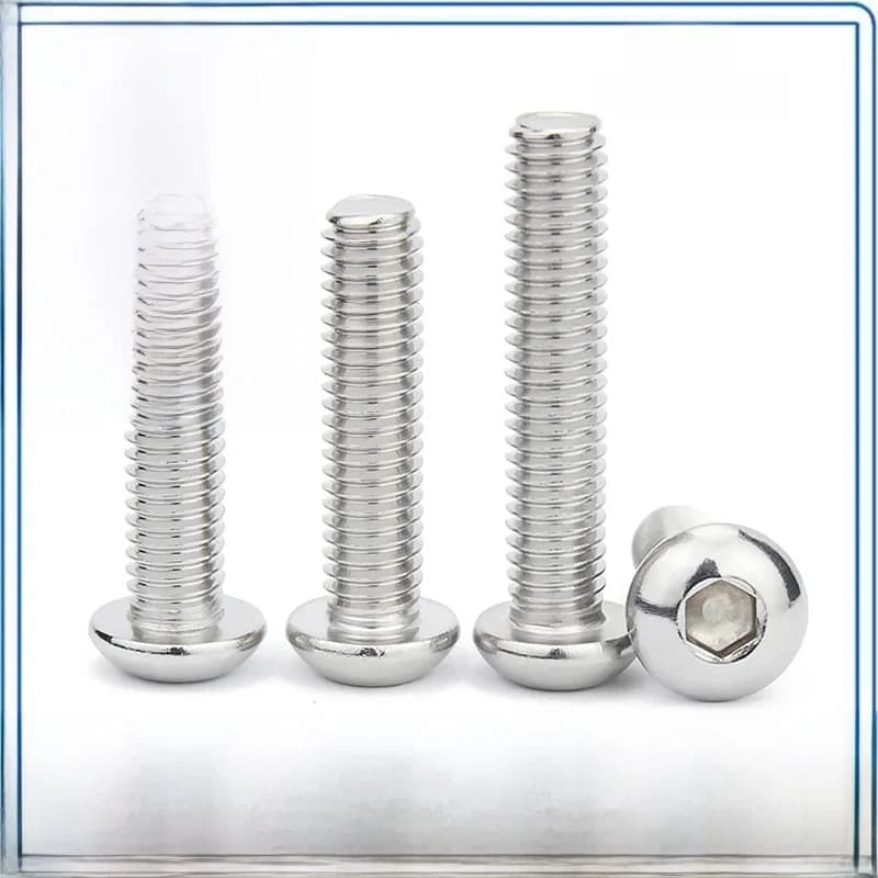 2/5/10/50pcs M1.6 M2 M2.5 M3 M4 M5 M6 M8 M10 304 acier inoxydable douille hexagonale bouton à tête cylindrique boulon Allen vis ISO7380