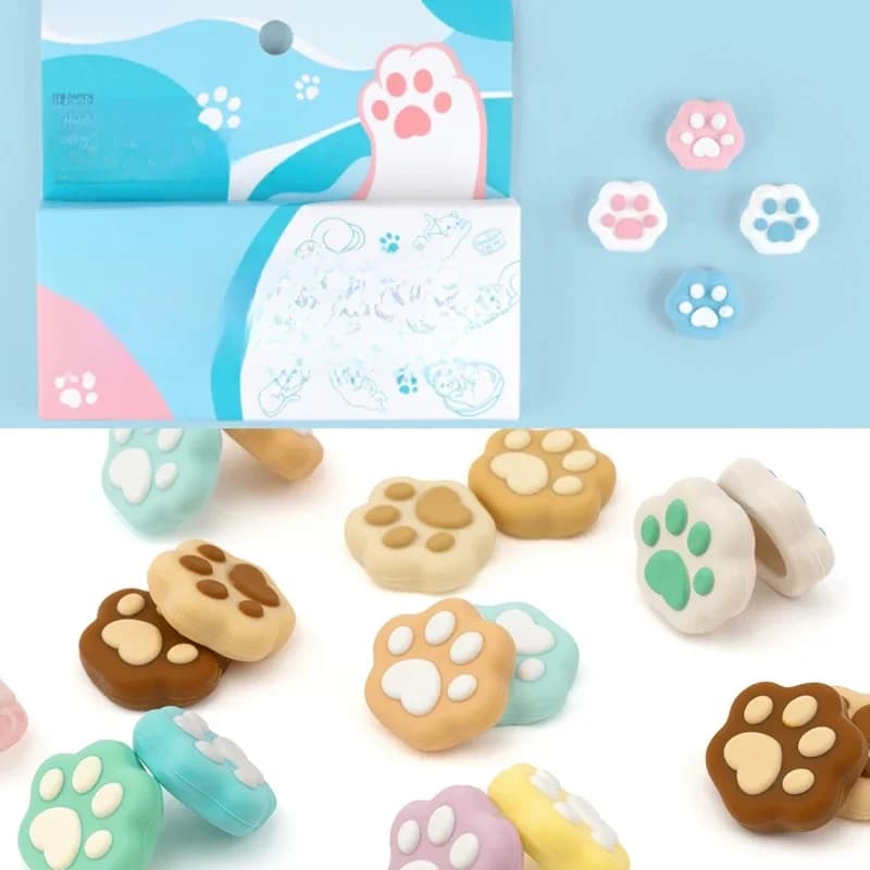 Juste de protection en silicone en forme de patte de chat pour manette, capuchon de poignée de pouce, étui pour manette Nintendo Switch, PomerCon, NS Lite