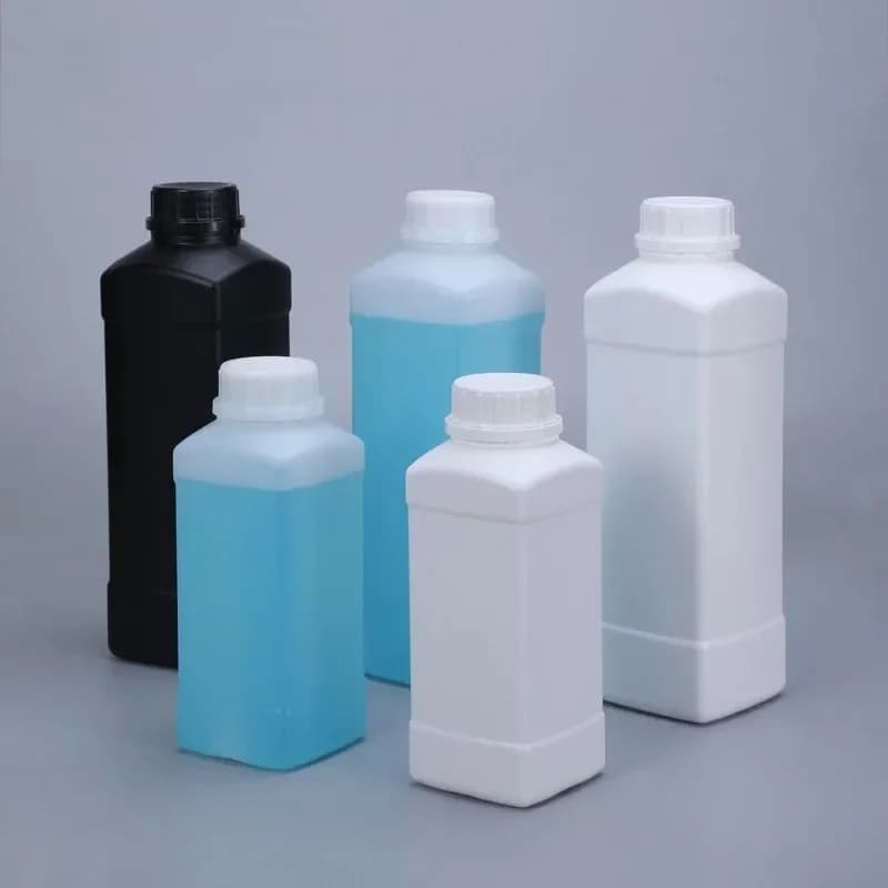 Bouteille carrée vide de 500ML 1000ML, récipient en plastique HDPE de qualité alimentaire avec couvercle pour shampoing, Lotion, maquillage, étanche