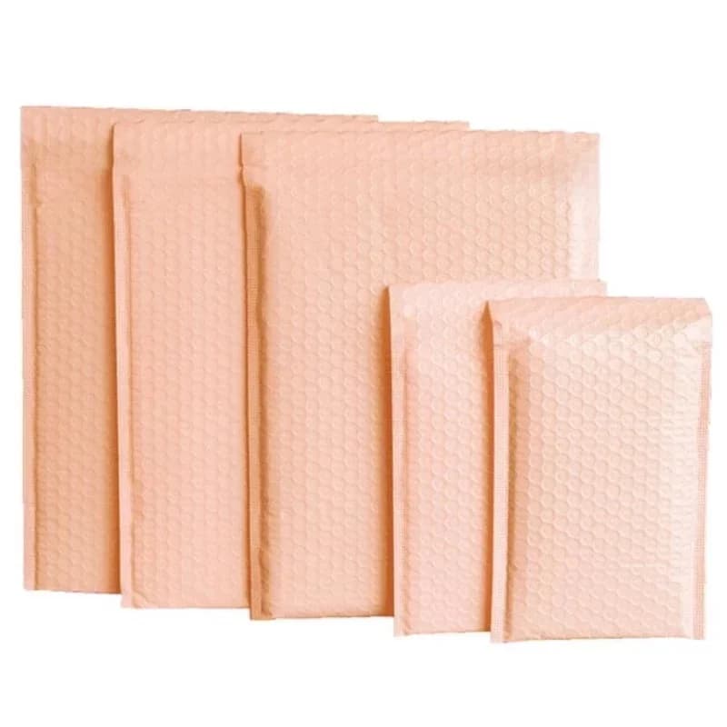 Enveloppes rembourrées à bulles en Poly rose, sacs en Polyymailer doublés de bulles en vrac pour l'expédition, sacs cadeaux d'emballage, 50 pièces