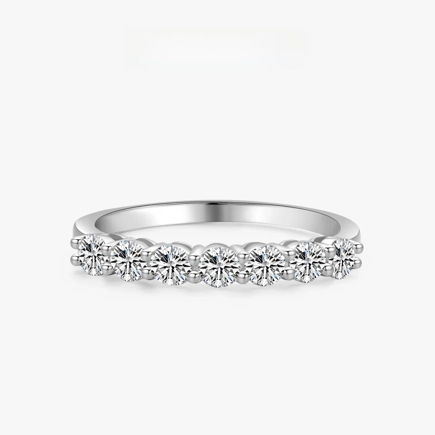 Ailmay 100% 925 argent Sterling empilable rond éblouissant zircon cubique anneaux pour les femmes de mariage fiançailles bijoux cadeau