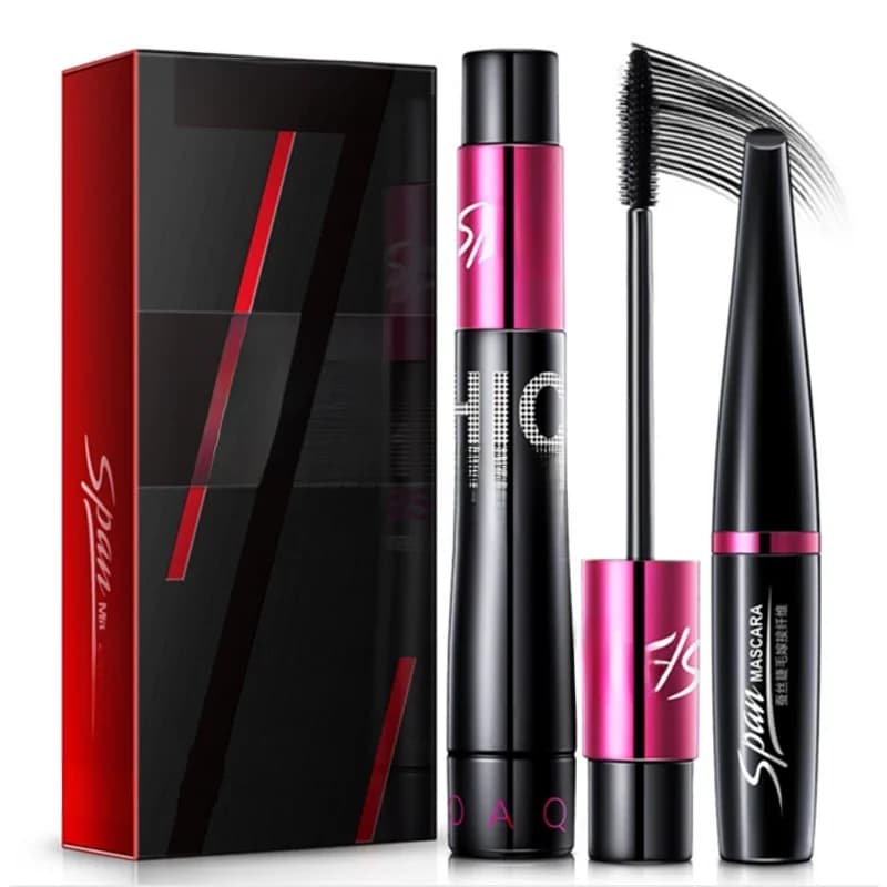 Mascara en soie 1 + 1 4D fibre cosmétiques Mascara 3D cils allongeant maquillage professionnel complet cils faux cils