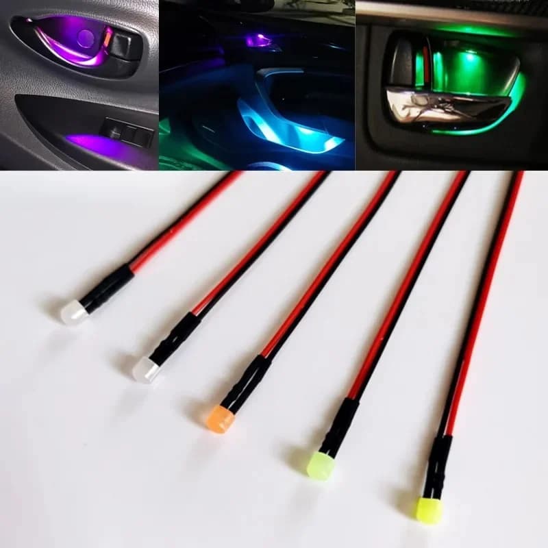 Lot de 10 lumières LED pour modification de voiture, éclairage intérieur, petite lumière universelle et grande lumière de modification de voiture, 12V-24VDC
