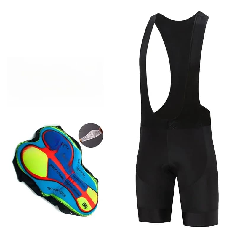 Short bavoir de vélo noir complet pour hommes, vêtement d'extérieur, de cyclisme 19D Coolmax, rembourré en Gel, pour l'équitation