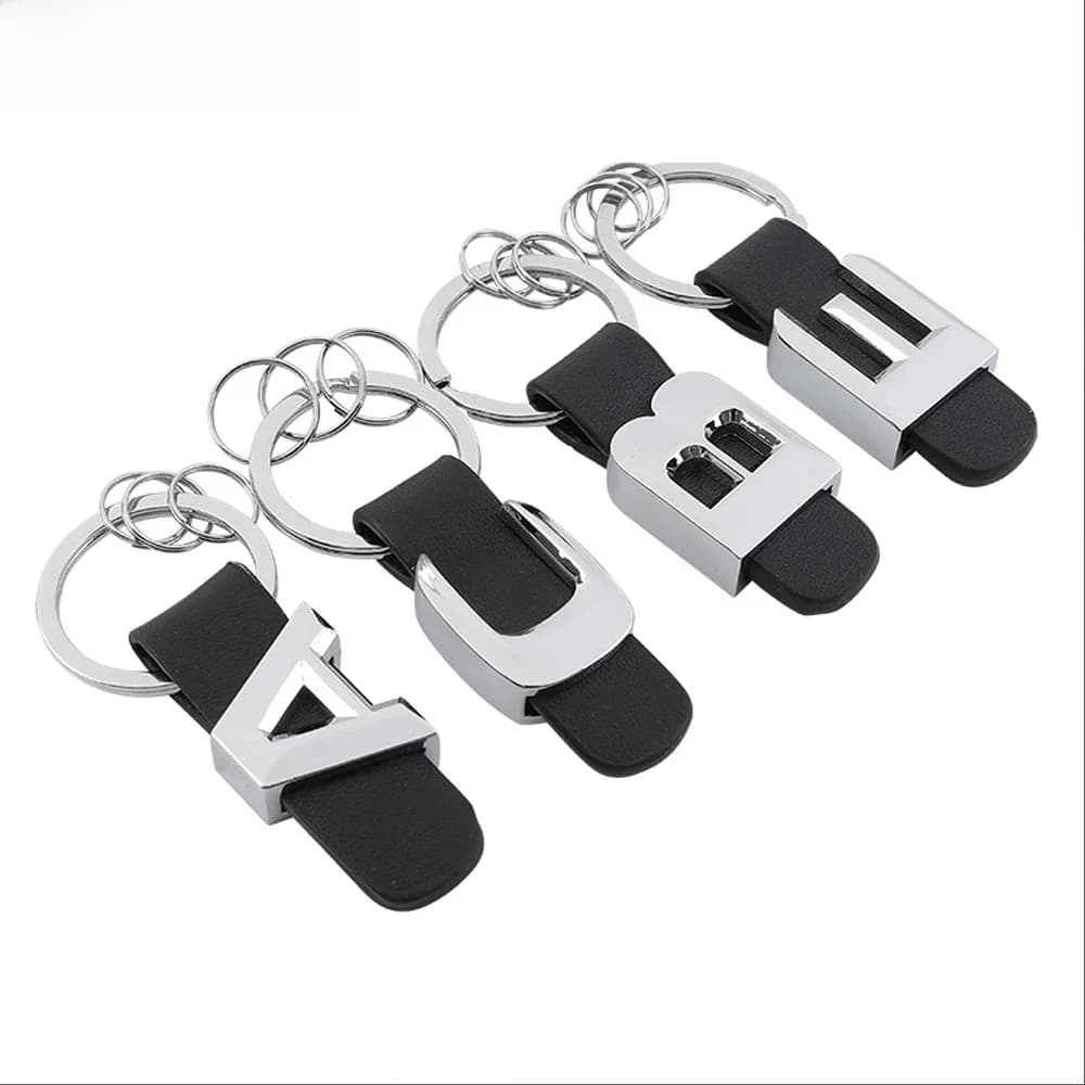 Porte-clés 3D DSYCAR en métal avec lettres et sangle en cuir pour Mercedes Benz Classe A B C D E G S, porte-clés en cuir