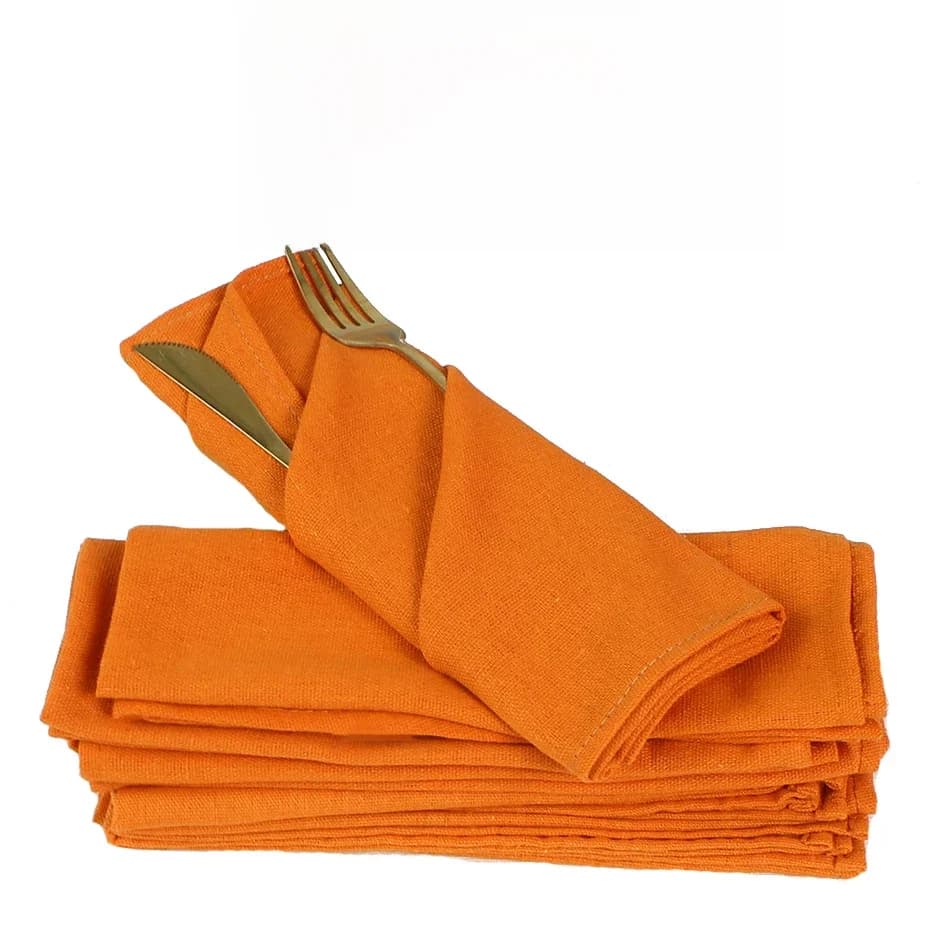 Paquet de 6 serviettes de Table en tissu, serviette de cuisine, thé, couleur jaune Orange, pour mariage, 18X12 pouces, Durable, réutilisable pour les dîners en famille
