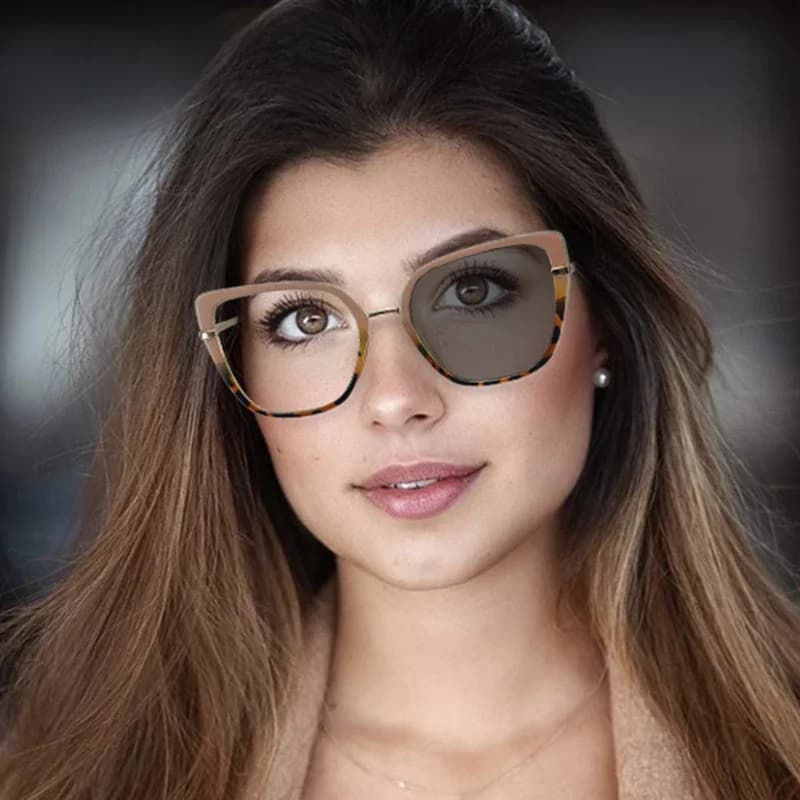 Lunettes de lecture photochromiques œil de chat pour femmes, monture en métal, loupe avec dioptrie 0 + 0.75 + 1.25 + 1.75 + 2.0 + 4.0
