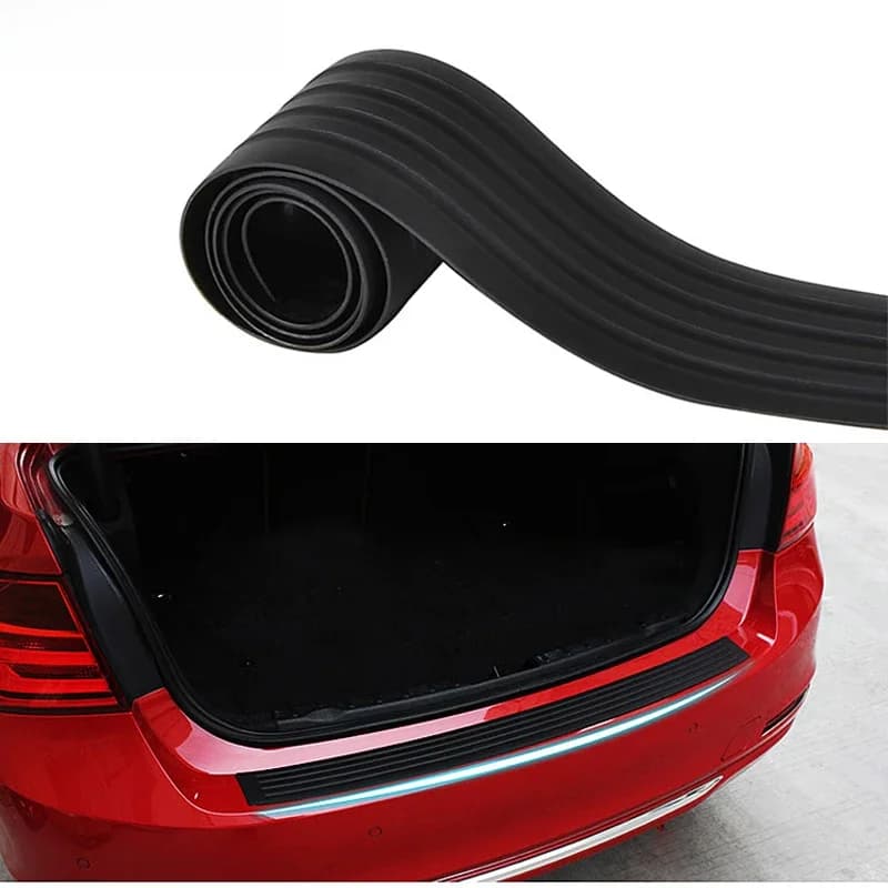 Protection de seuil de porte de coffre de voiture 90CM/104CM, doublure de chargement SUV, protection de pare-chocs arrière, revêtement d'habillage, bande autocollante en caoutchouc