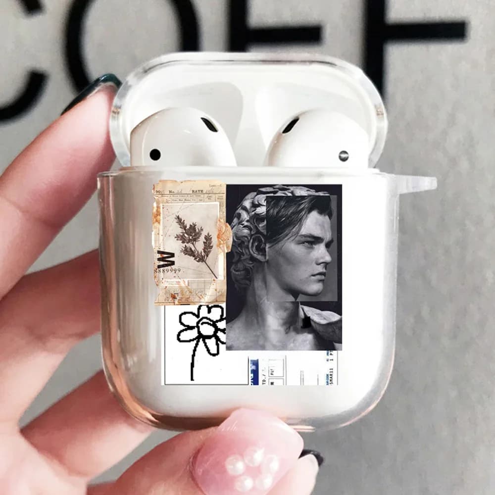 Étuis transparents en TPU pour Apple Airpods 1/2 3, grand art esthétique FC, housse pour écouteurs sans fil pour Air Pods Pro Pod 3