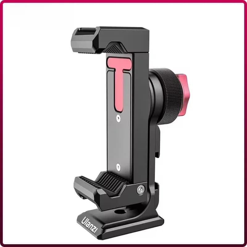 Ulanzi ST-27 Iron Man IV Clip de téléphone en métal 360 ° Pince verticale pour smartphone, prise de vue avec chaussure froide, base de montage sur trépied Arca 1/4 pouces
