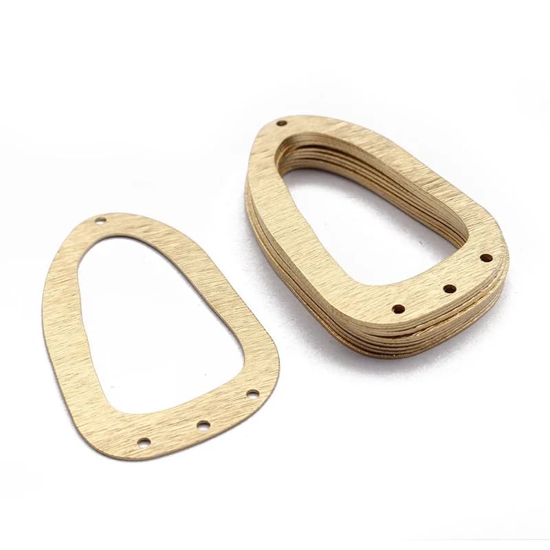 10 pièces en laiton brut texturé boucles d'oreilles breloques connecteur avec 3 trous goutte d'eau pendentif à breloques pour la fabrication de bijoux 25x43mm