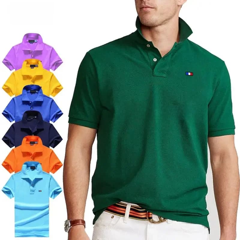 100% Coton Top Qualité D'été Hommes Polos Casual Solide À Manches Courtes Polos zones me Mode Sportif Chemise Hommes Y-XS-5XL